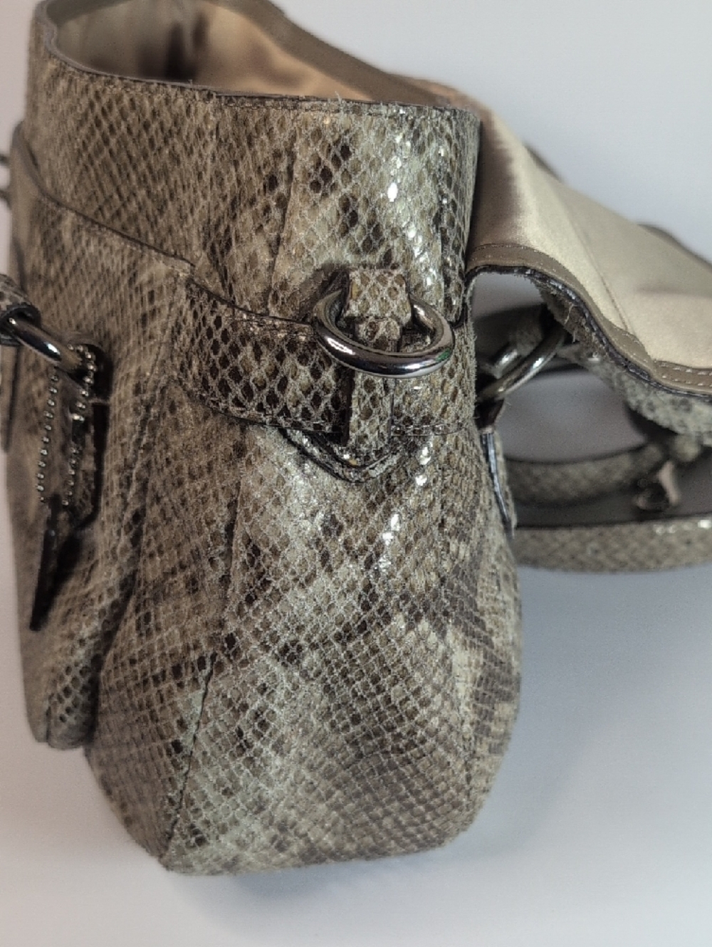 Coach Campbell Exotic Leather Snakeskin Embossed Satchel F27895 - Picture 12 of 14
